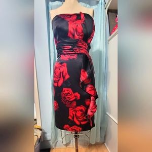 Strapless printed dress.